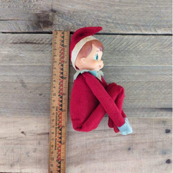 Vintage 1950s MCM Kitschy Red and White Striped Oversized Elf Knee Hugger Japan - Picture 8 of 10